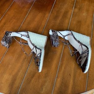 Snakeprint wedge sandals